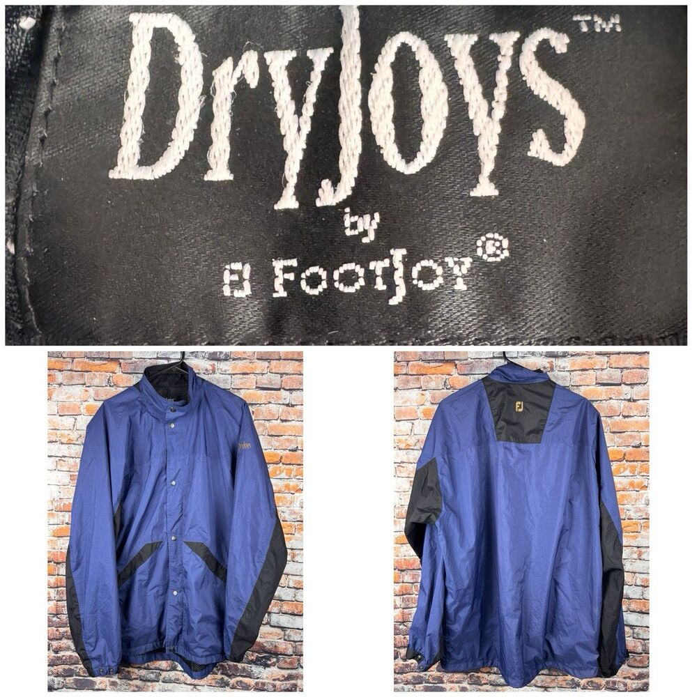 DryJoys By Footjoy Golf Windbreaker Jacket Performance Light Jacket Blue Large